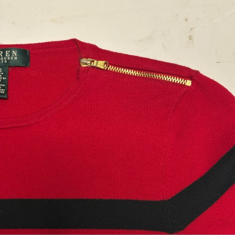 Ralph Lauren Women’s Red and Black Crewneck Sweater - Picture 5 of 8